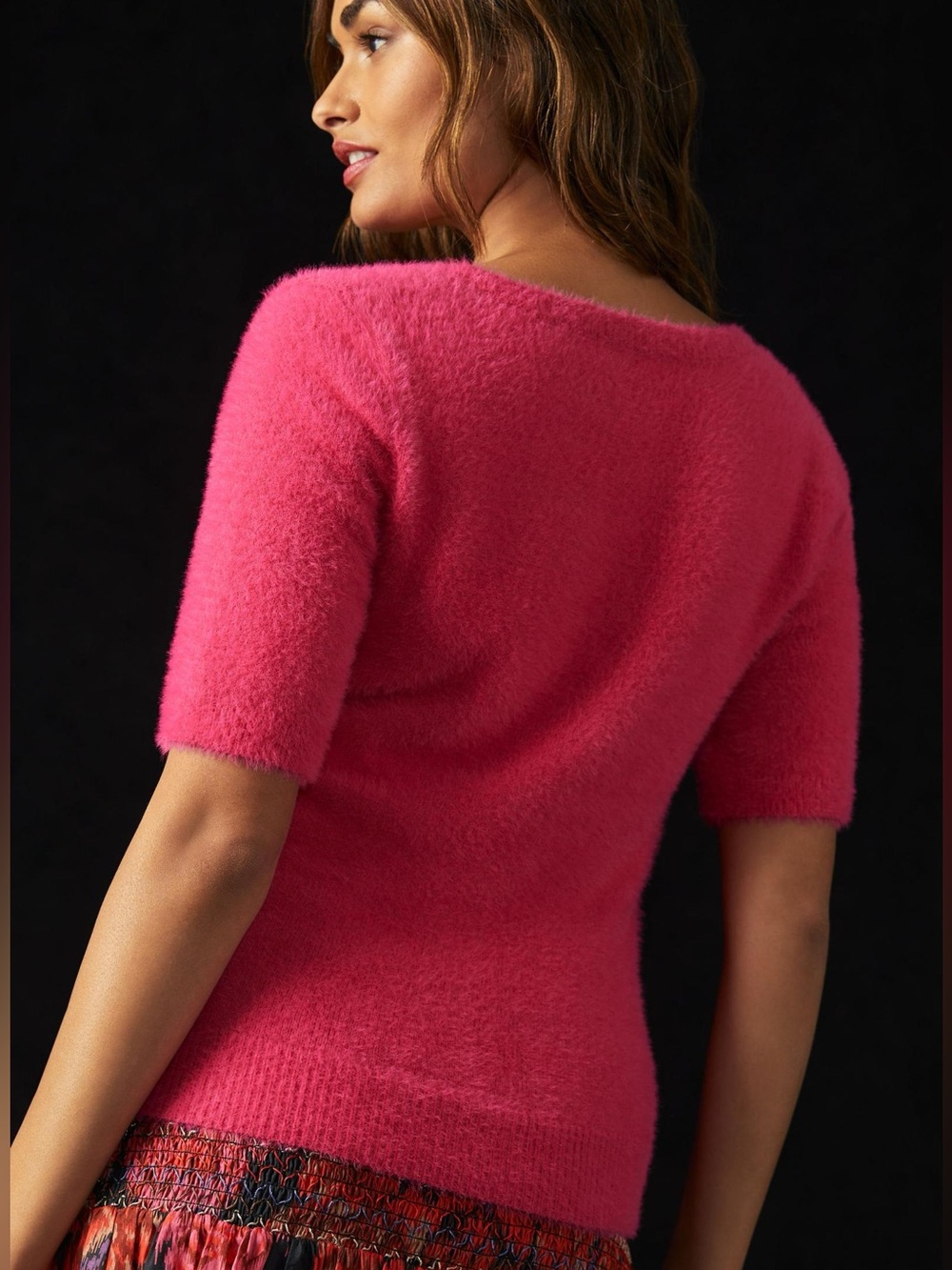 Anthropologie Maeve Scoop Neck Eyelash Sweater Tee Size Small - Picture 6 of 7